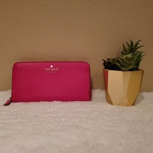 NWT kate spade saffiano leather full size zip around continental wallet